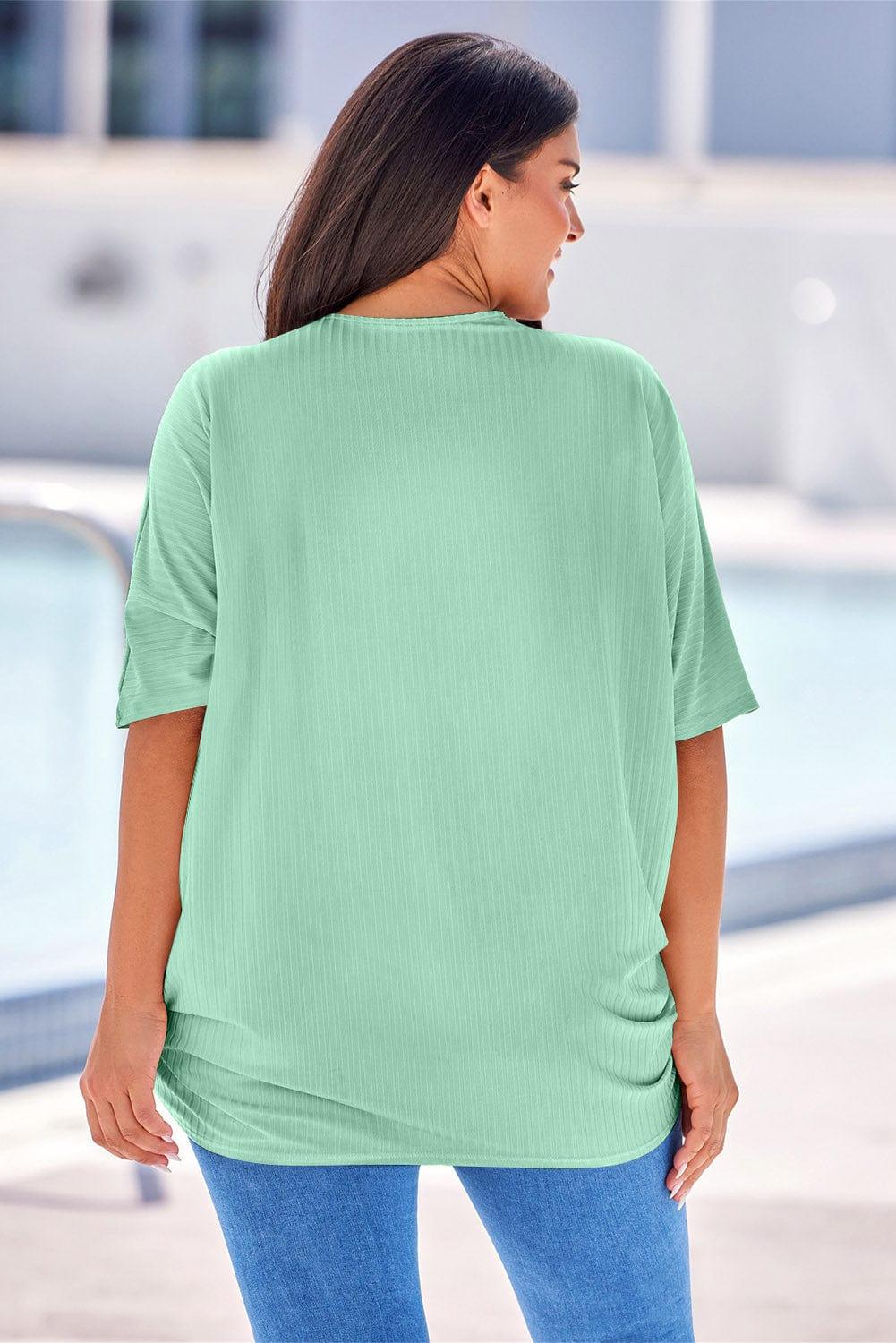 Plus Size Ribbed Cocoon Cover Up - My Store