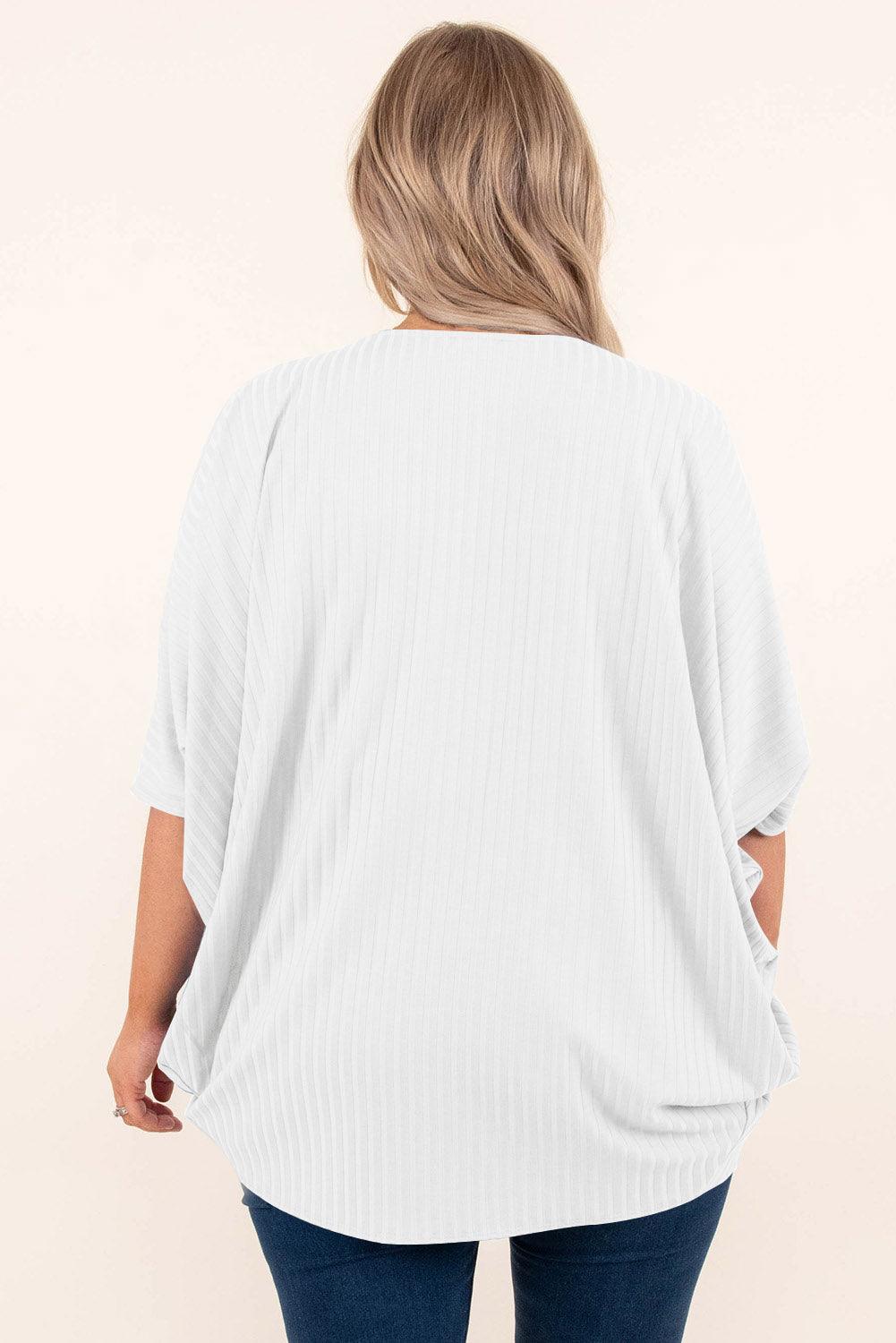 Plus Size Ribbed Cocoon Cover Up - My Store