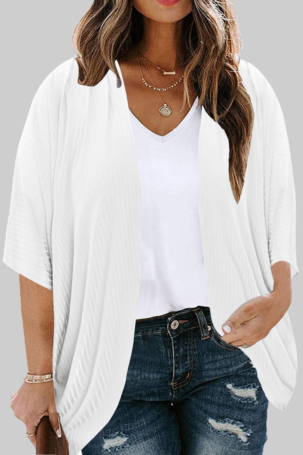 Plus Size Ribbed Cocoon Cover Up - My Store
