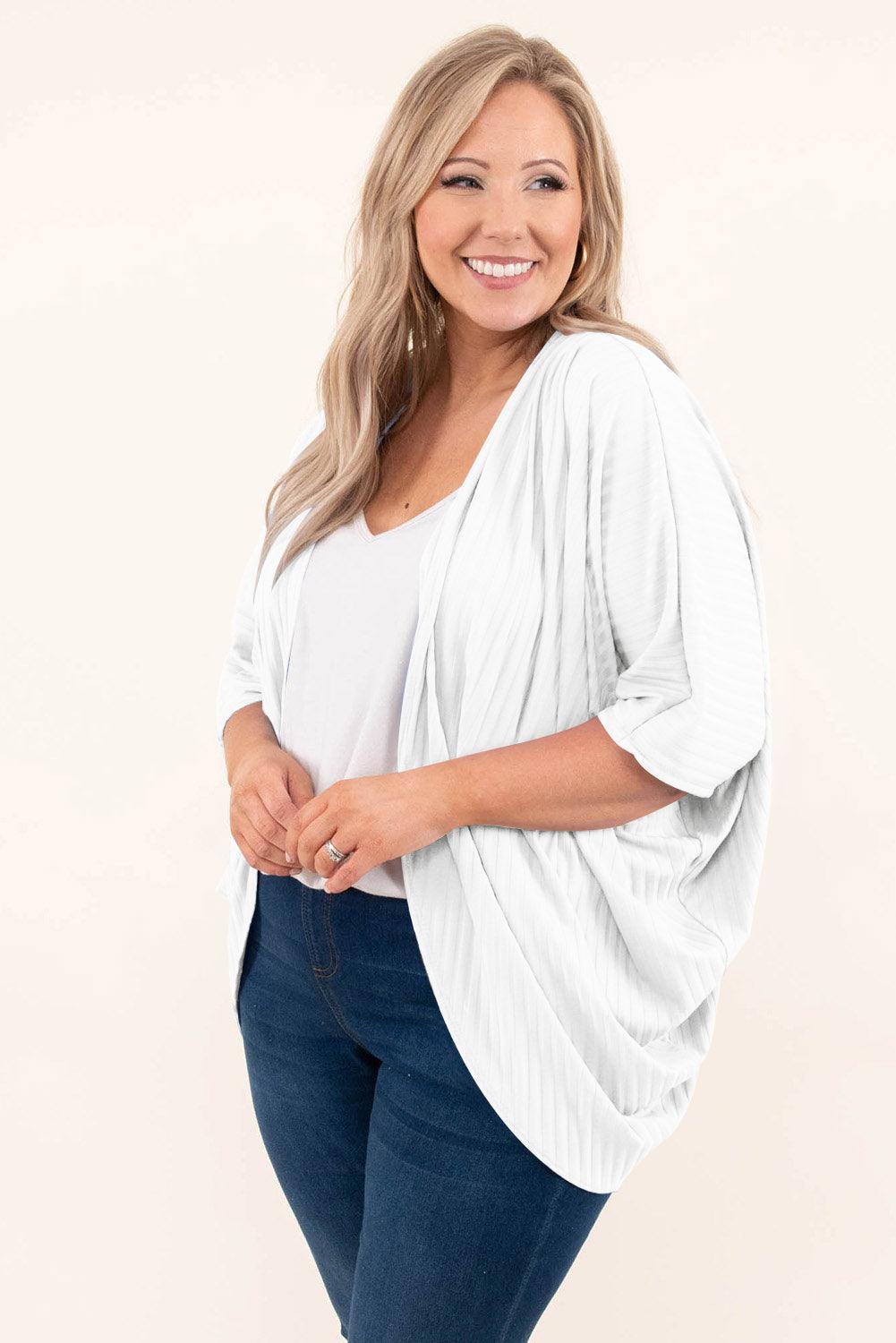 Plus Size Ribbed Cocoon Cover Up - My Store
