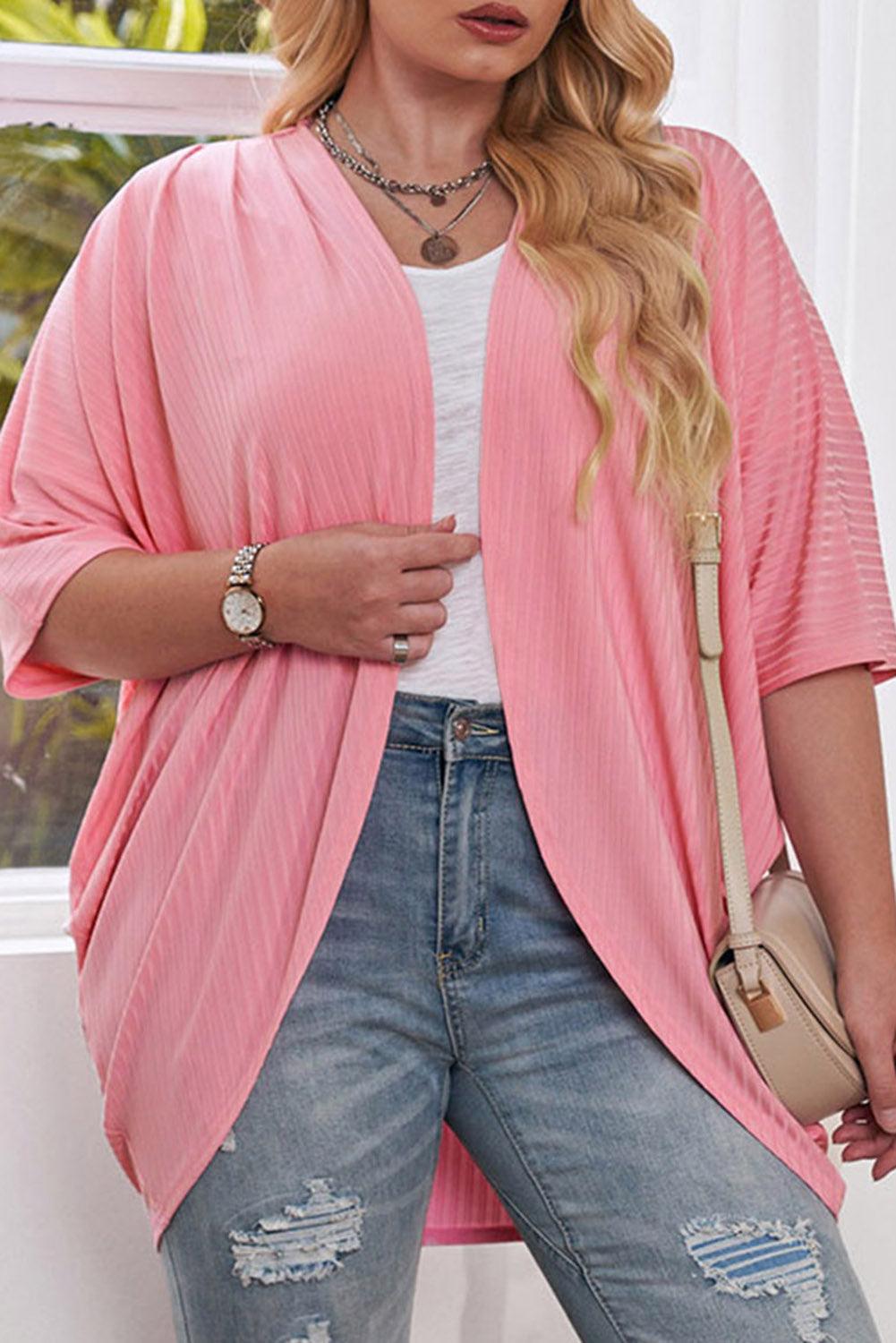 Plus Size Ribbed Cocoon Cover Up - My Store