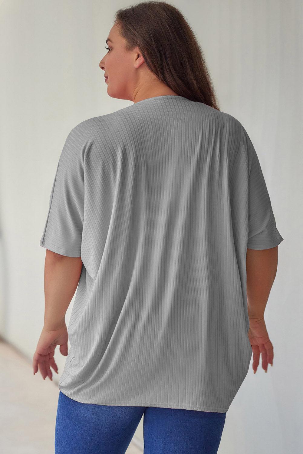 Plus Size Ribbed Cocoon Cover Up - My Store