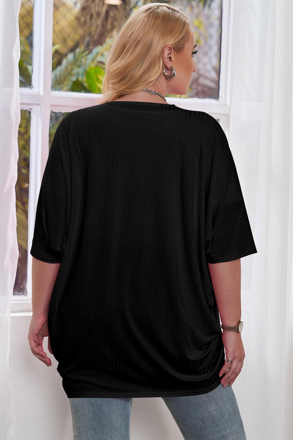 Plus Size Ribbed Cocoon Cover Up - My Store